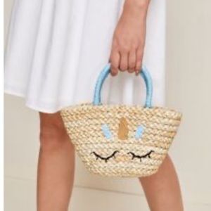 Unicorn Woven Handbag Small Tote Bag NWT